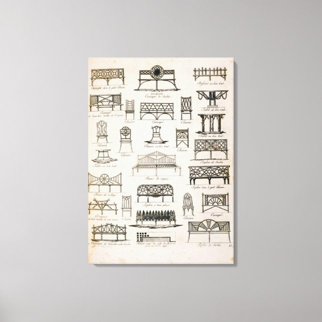 Designs für Gartensitze, von 'A Compendium von Dr. Leinwanddruck (Vorderseite)