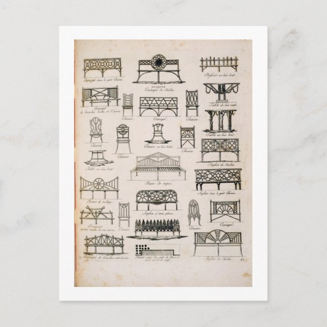 Designs für Gartensitze, von 'A Compendium von Dr. Postkarte (Vorderseite)