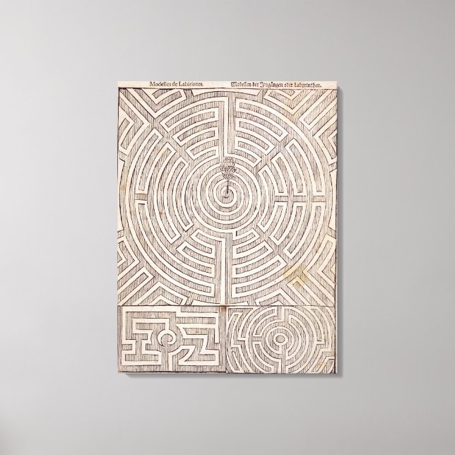 Designs für Labyrinthe, von "The Dutch Gardener" v Leinwanddruck (Vorderseite)