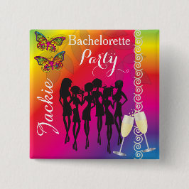 Designs für psychedelische Butterfly-Junggeselinne Button