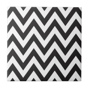 Designs für Schwarz-weiße geometrische Zickzack Mu Fliese