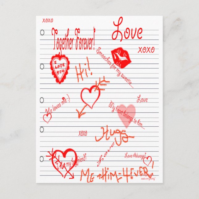 Designs von Gina Liebe Doodles Postcard Postkarte (Vorderseite)