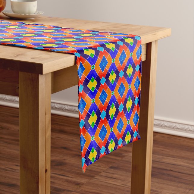 Designtisch-Runner für helle Diamant-Muster Kurzer Tischläufer (Beispiel)