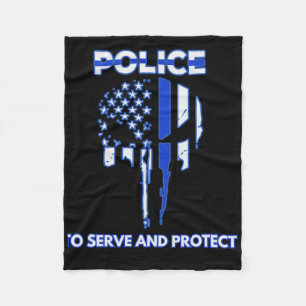 Designtribut der Polizei an der blauen Linie Fleecedecke