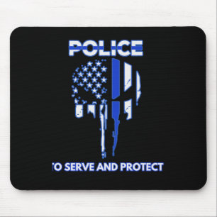 Designtribut der Polizei an der blauen Linie Mousepad