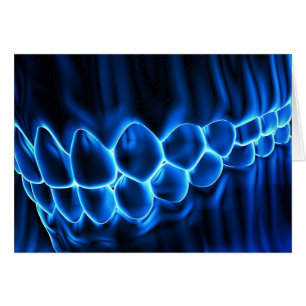 Designzahnkarte für blauleuchtende Zähne
