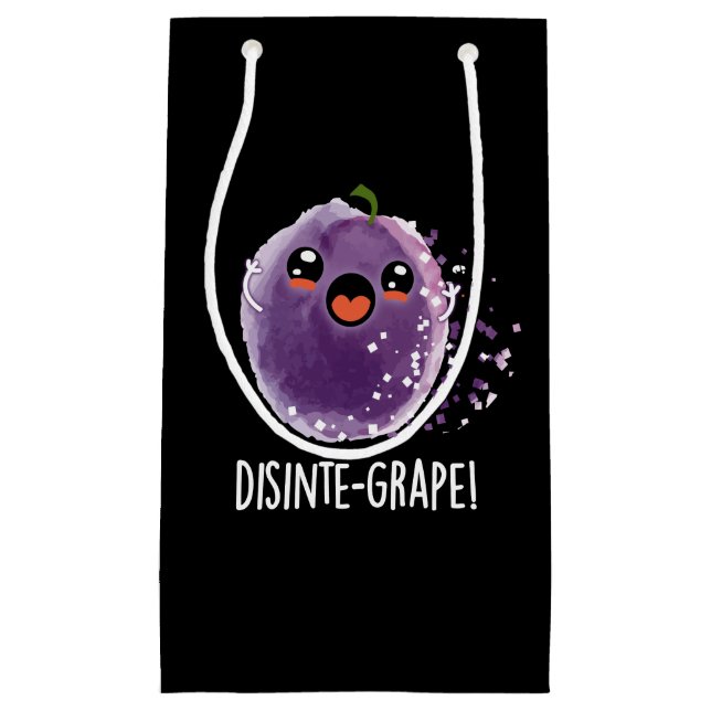 Desinte-Traube Funny Grape Pun Dark BG Kleine Geschenktüte (Vorderseite)