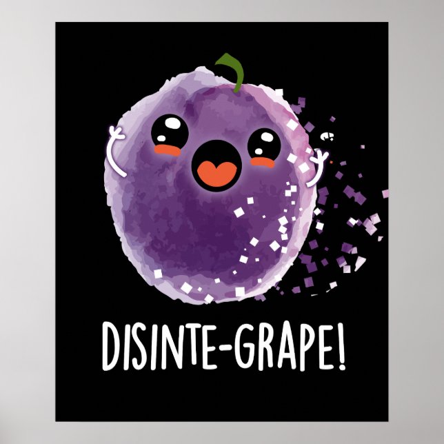Desinte-Traube Funny Grape Pun Dark BG Poster (Vorne)