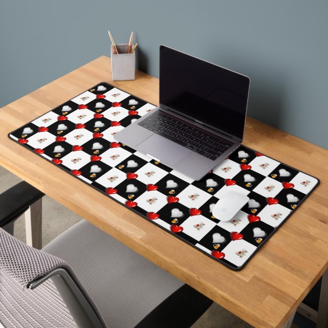 Desk Mat Bière Nounours Coeurs rouges (Bureau 2)