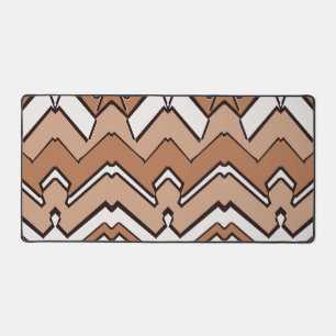 Desk Mat, ein elegantes, braunes Zickzack-Design Schreibtischunterlage