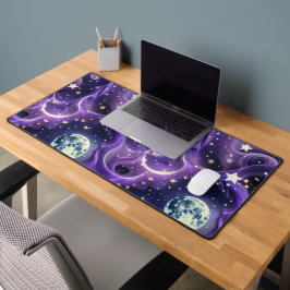 Desk Mat – Luxury Purple Celestial Moon Phases Schreibtischunterlage