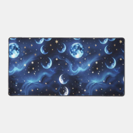Desk Mat – Luxury Sapphire Blue Celestial Moon Schreibtischunterlage
