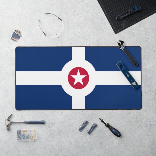 Desk Mat mit der Flagge Indianapolis, USA Schreibtischunterlage (Arbeitsplatz)