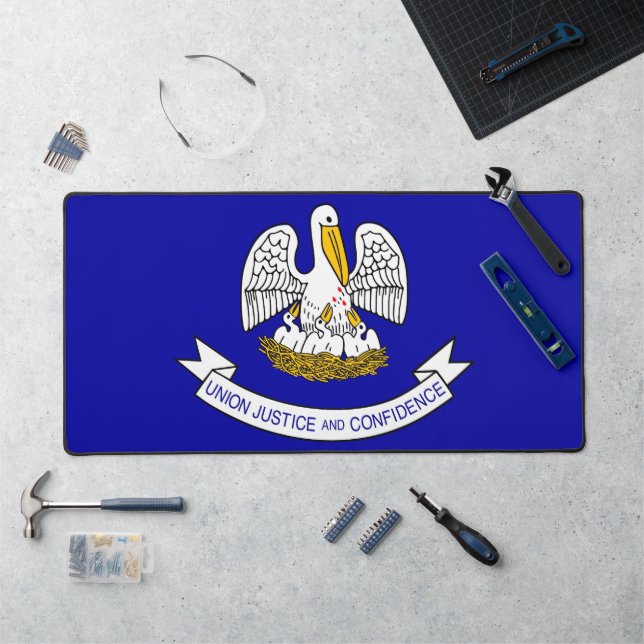 Desk Mat mit der Flagge Louisianas, USA Schreibtischunterlage (Arbeitsplatz)