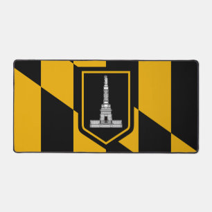 Desk Mat mit der Flagge von Baltimore, USA Schreibtischunterlage