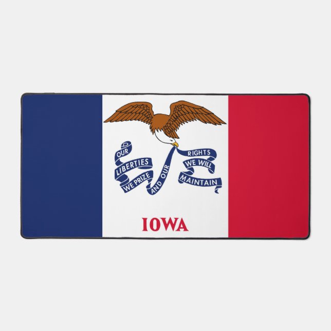 Desk Mat mit der Flagge von Iowa, USA Schreibtischunterlage (Vorderseite)