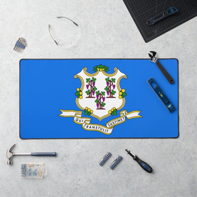 Desk Mat mit Flagge von Connecticut, USA Schreibtischunterlage (Arbeitsplatz)