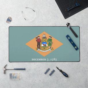 Desk Mat mit Flagge von Delaware, USA Schreibtischunterlage