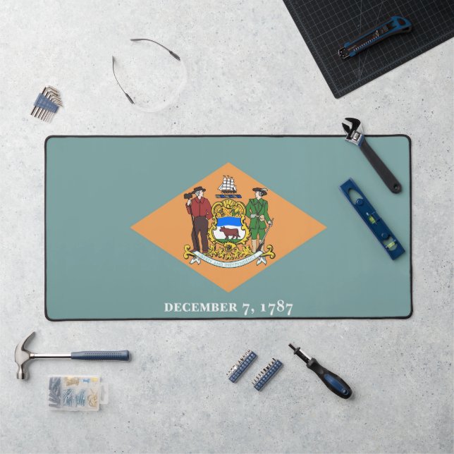 Desk Mat mit Flagge von Delaware, USA Schreibtischunterlage (Arbeitsplatz)