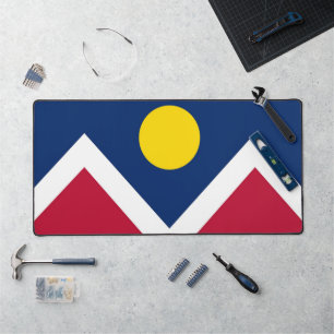 Desk Mat mit Flagge von Denver, USA Schreibtischunterlage
