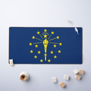 Desk Mat mit Flagge von Indiana, USA Schreibtischunterlage