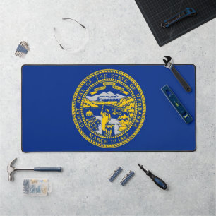 Desk Mat mit Flagge von Nebraska, USA Schreibtischunterlage