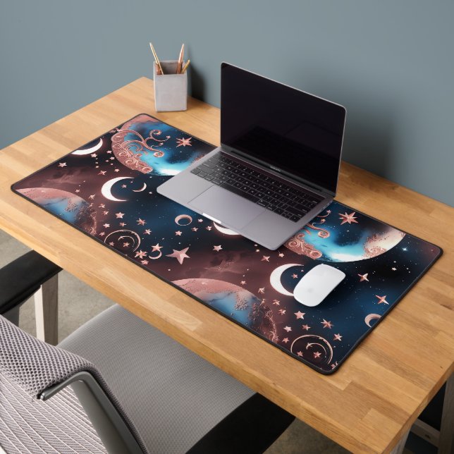 Desk Mat - Rose Gold Celestial Moon (Bureau 2)