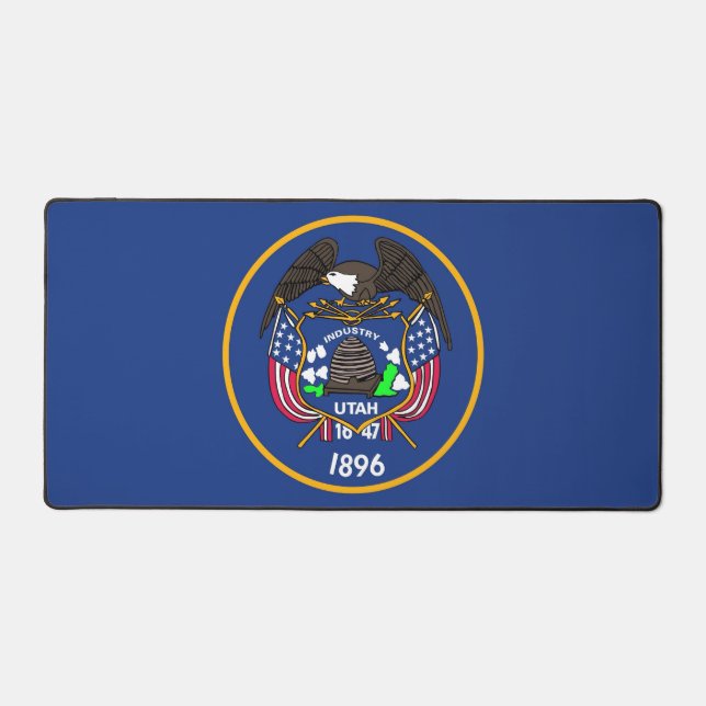Desk Mat with flag of Utah State, USA Schreibtischunterlage (Vorderseite)