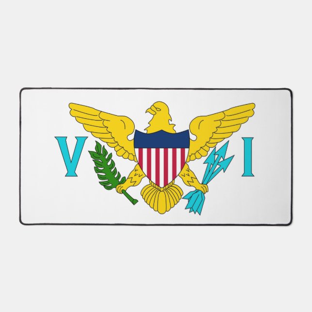 Desk Mat with flag of Virgin Islands, USA Schreibtischunterlage (Vorderseite)