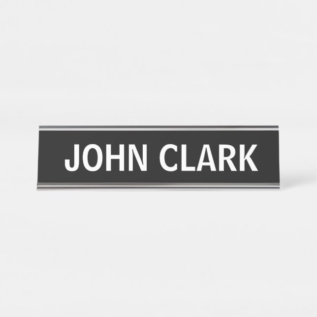 DESK NAME PLATE SIMPLE BASIC CUSTOM SCHREIBTISCHNAMENSPLAKETTE (Vorderseite )
