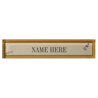 Desk Nom du bureau personnalisé Plaque Élégante Co