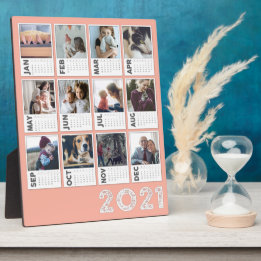 Desktop-Kalender 2021 Modernes FotoCollage Fotoplatte