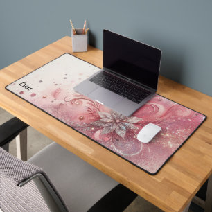 Desktop-Rosa-Sparkle-Glitzer Schreibtischunterlage