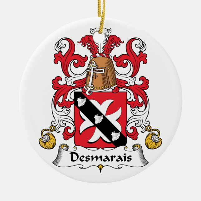 Desmarais Familienwappen Keramikornament (Vorne)