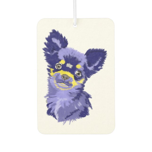 Désodorisant Pour Voiture Abstrait Blue Chihuahua Air Freshener (Devant)