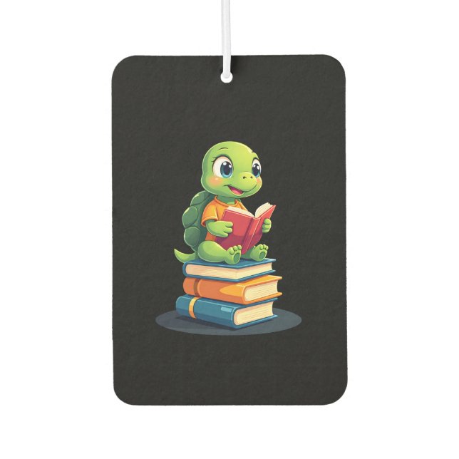 Désodorisant Pour Voiture Adorable Turtle Reading Books (1) (Devant)