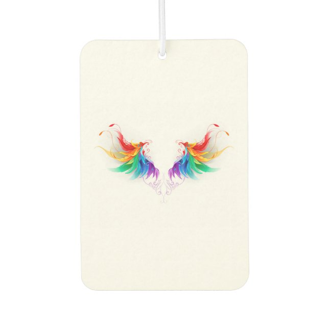Désodorisant Pour Voiture Ailes fluffy arc-en-ciel (Devant)
