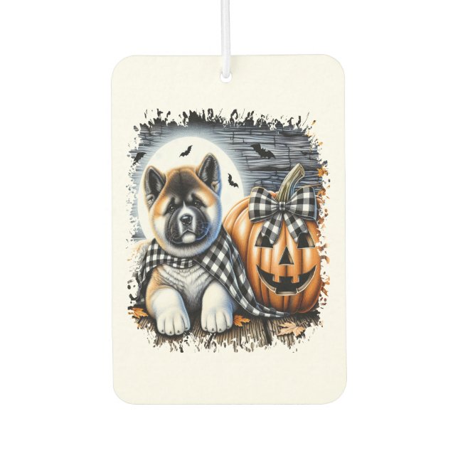 Désodorisant Pour Voiture Akita Dog Halloween Square (Devant)