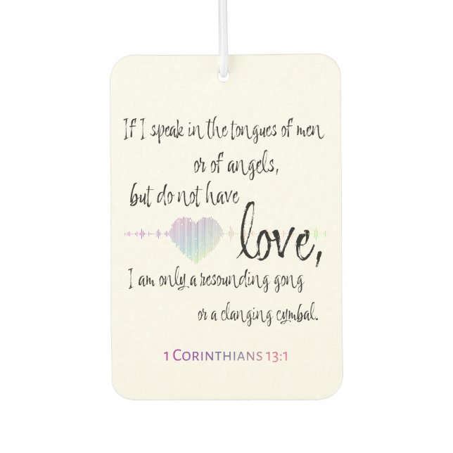 Désodorisant Pour Voiture Amour 1 Corinthiens 13:1 (Devant)