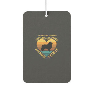Désodorisant Pour Voiture Amoureux des chiens Shetland Sheepdogs Rétro Cœur