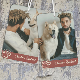 Désodorisant Pour Voiture Amoureux Moderne du Chien Rouge Photo Empreinte de