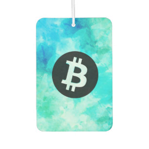 Désodorisant Pour Voiture Aquarelle Bitcoin (Style 3 - Vie de plage)