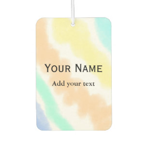 Désodorisant Pour Voiture Aquarelle minimale simple Pink jaune nom