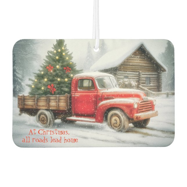 Désodorisant Pour Voiture Arbre de Noël sur camion hiver (Devant)