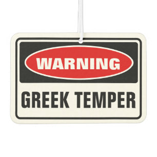 Désodorisant Pour Voiture Avertissement Temper grec