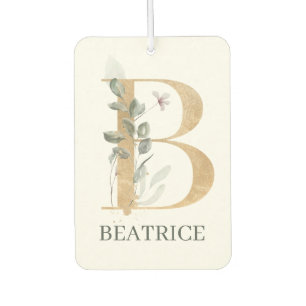 Désodorisant Pour Voiture B Monogramme Floral Personnalisé