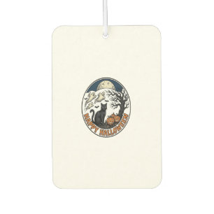 Désodorisant Pour Voiture Badge Chat de Halloween Vintage Fantôme Clair de L
