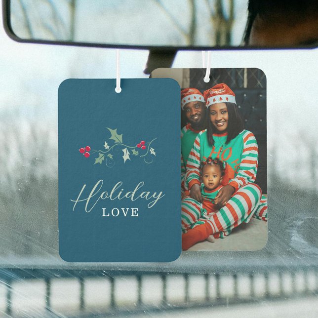 Désodorisant Pour Voiture Baies rouges vert saint bleu Noël amour photo (Créateur téléchargé)