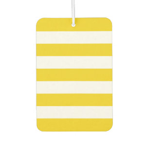 Désodorisant Pour Voiture Bandes Jaunes, Blancs, Motif rayé