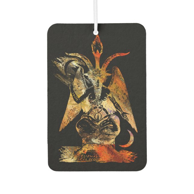 Désodorisant Pour Voiture Baphomet rouge et noir (Devant)